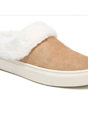 DR. Scholl’s Tan Microsuede with Faux Fur Slip on Shoes